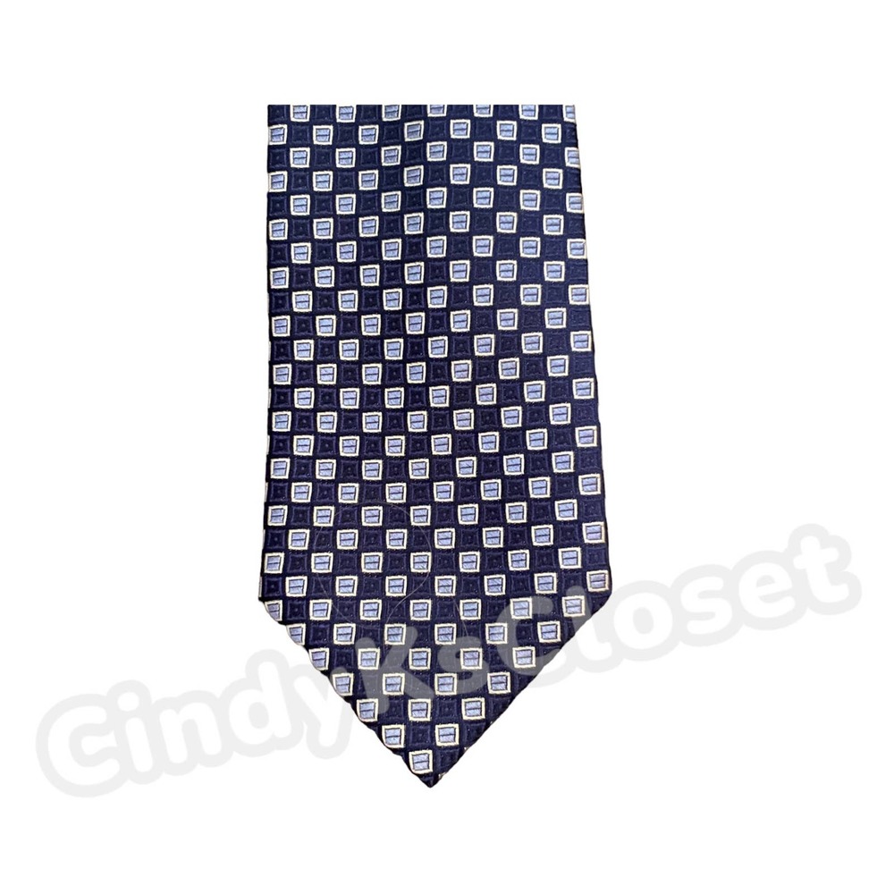 Tommy Hilfiger Men’s Tie 100% Silk Blue checkered L 60 x W 3.5